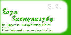 roza kutnyanszky business card